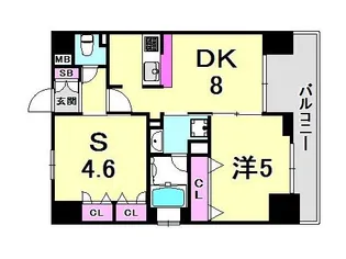 エステムコート神戸ハーバーランド前Vアクア【3階】の間取り