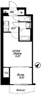 エグゼ難波東【12階】の間取り