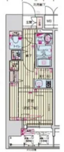 プレサンスタワー難波WEST【7階】の間取り