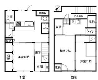 菊水町文化 北棟の間取り