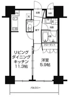URBAN FLATS中之島【6階】の間取り