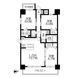 ソルグランデ【4階】の間取り