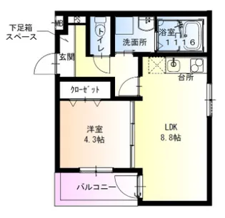 フジパレス西宮甲東園Ⅲ番館【3階】の間取り
