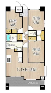 CITY SPIRE桜川Ⅱ【9階】の間取り