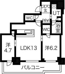 シエリアタワー大阪堀江【9階】の間取り