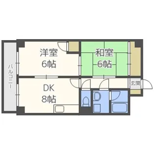 21北堀江【8階】の間取り