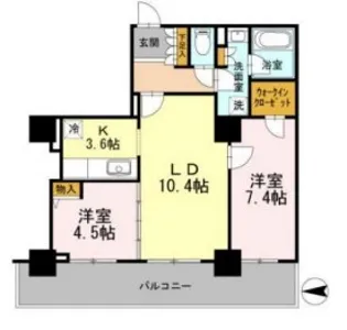 カスタリアタワー長堀橋【19階】の間取り