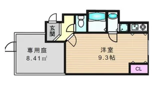 グランドシーズ大手前【1階】の間取り