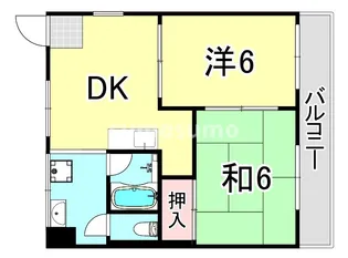 ペディハイツ塚口【3階】の間取り