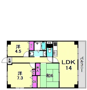 友伸ハウス【3階】の間取り