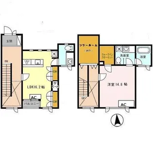 兵庫県西宮市甲陽園西山町【テラスハウス】の間取り