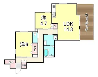 LaLaBrezza芦屋翠ヶ丘【1階】の間取り