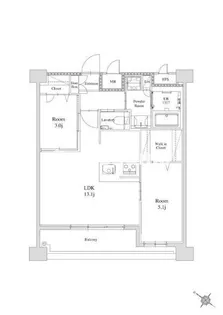 エンクレスト天神南PURE【13階】の間取り