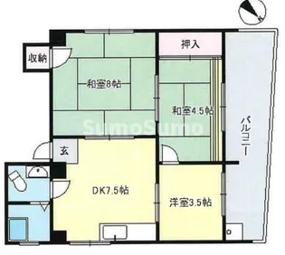 トマダハイツ【3階】の間取り