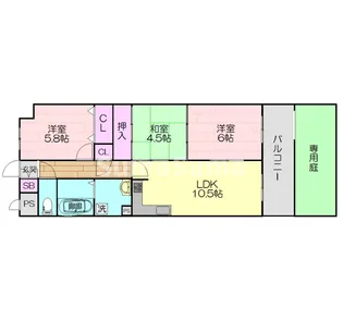 ライオンズマンション長田ヒルズ【3階】の間取り