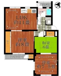 鶴甲コーポ1号館【4階】の間取り