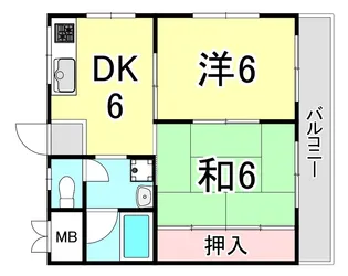 兵庫県神戸市灘区岩屋中町3丁目【マンション】の間取り