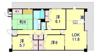 兵庫県西宮市松下町【マンション】の間取り