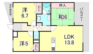 兵庫県西宮市樋之池町【マンション】の間取り