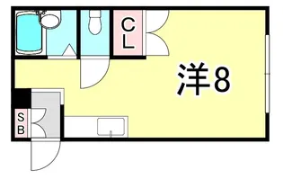 兵庫県西宮市上ケ原三番町【アパート】の間取り