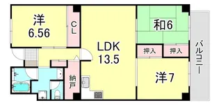 兵庫県神戸市東灘区住吉山手4丁目【マンション】の間取り