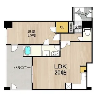 大阪府大阪市中央区高津2丁目【マンション】の間取り