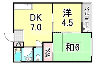 兵庫県神戸市長田区北町2丁目【マンション】の間取り
