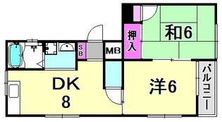 夙川ニューハイツ【2階】の間取り
