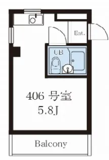 永手コスモハイツ【4階】の間取り