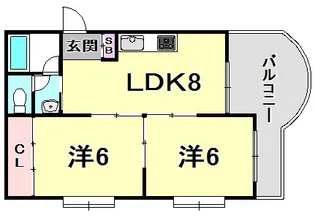 第二庭園ハイツ【1階】の間取り