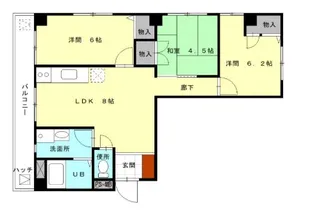 兵庫県神戸市東灘区甲南町3丁目【マンション】の間取り