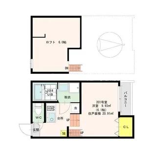 大阪府大阪市西淀川区野里1丁目【アパート】の間取り