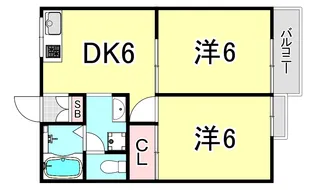 兵庫県西宮市上甲東園6丁目【アパート】の間取り