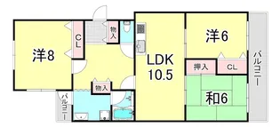 ハイツ仏天垣【3階】の間取り