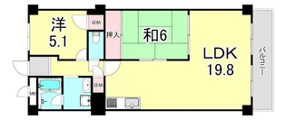 パラツィーナセシリア第2甲陽園【6階】の間取り