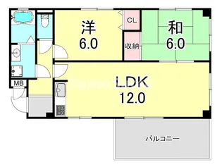兵庫県神戸市長田区平和台町2丁目【マンション】の間取り