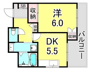 兵庫県神戸市長田区庄山町1丁目【マンション】の間取り