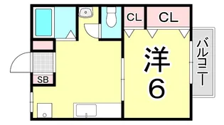 兵庫県神戸市須磨区桜木町1丁目【アパート】の間取り