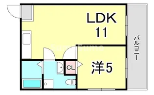 兵庫県神戸市長田区西山町3丁目【マンション】の間取り