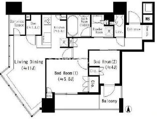 大阪府大阪市中央区北浜東【マンション】の間取り