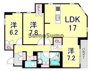 ミレーネ芦屋東山【2階】の間取り