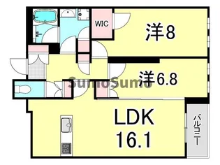 兵庫県芦屋市東山町【マンション】の間取り