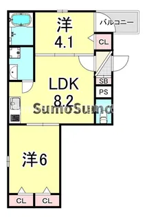 ブラン立花【1階】の間取り