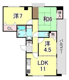 コータース苦楽園【3階】の間取り