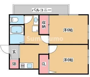 リバーハイツ【1階】の間取り