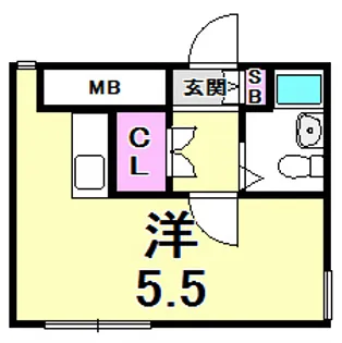 サンパレス21夙川東【3階】の間取り