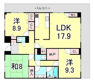 グランドメゾン苦楽園【4階】の間取り