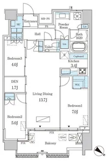 レガシス中目黒【14階】の間取り