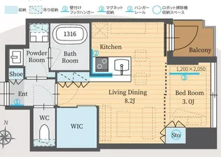 パークルール恵比寿【4階】の間取り