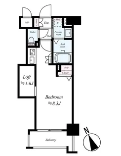 ラフォーレ天神南【3階】の間取り